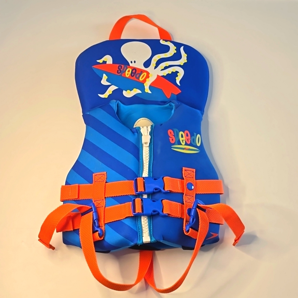 Speedo Infant Life Vest Blue & Orange with White Octopus
